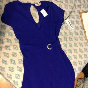 Blue wrap dress